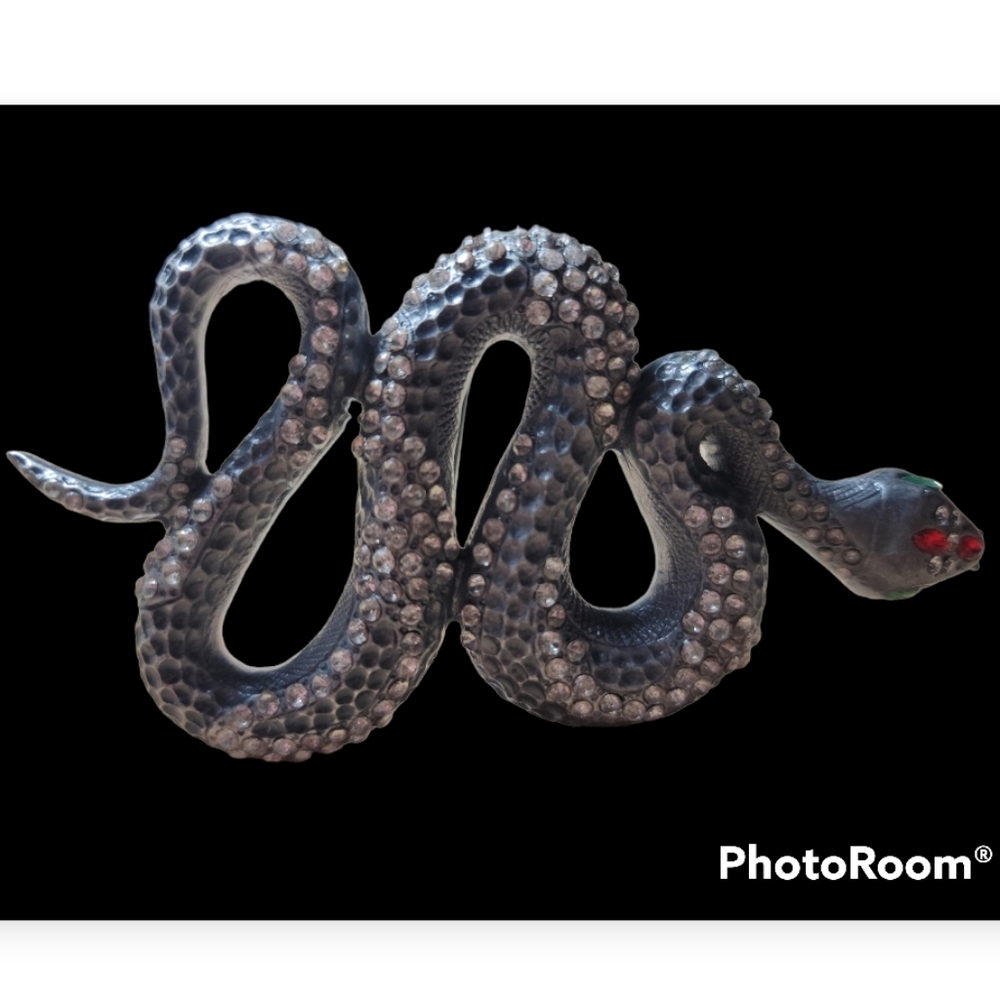 Snake Belt Buckle with Rhinestones